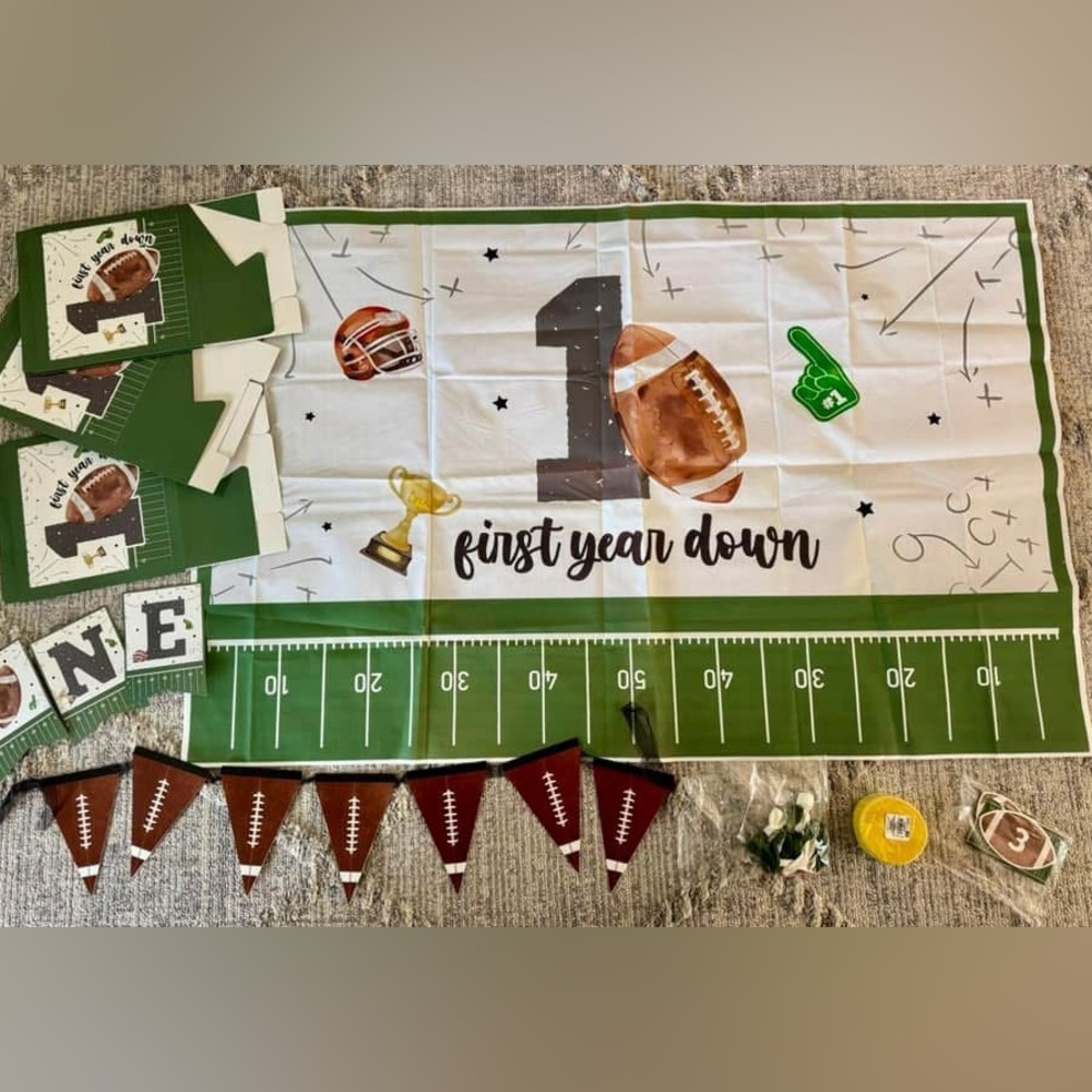 1st year down Football Birthday Decor